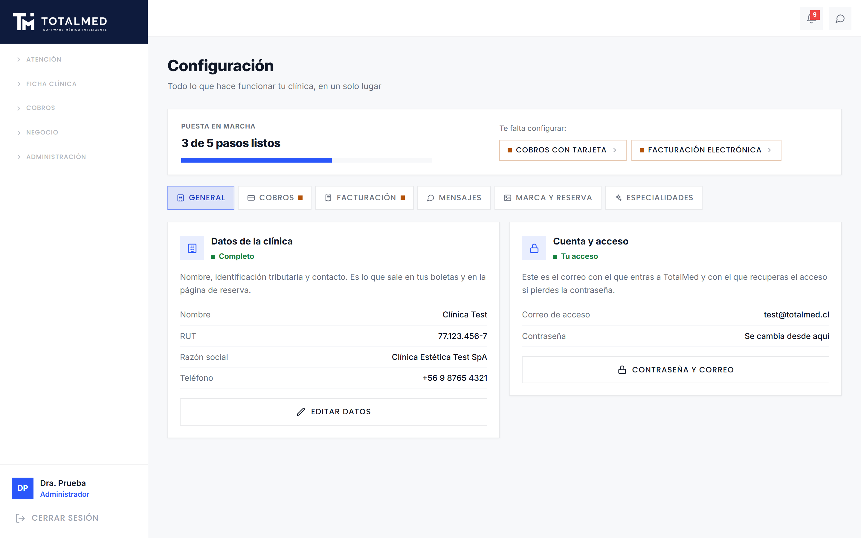 Configuración de un software clínico para adaptarlo a la especialidad de la clínica
